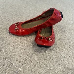 Kelly & Katie patent flats size 9 excellent condition. Red/ orange color